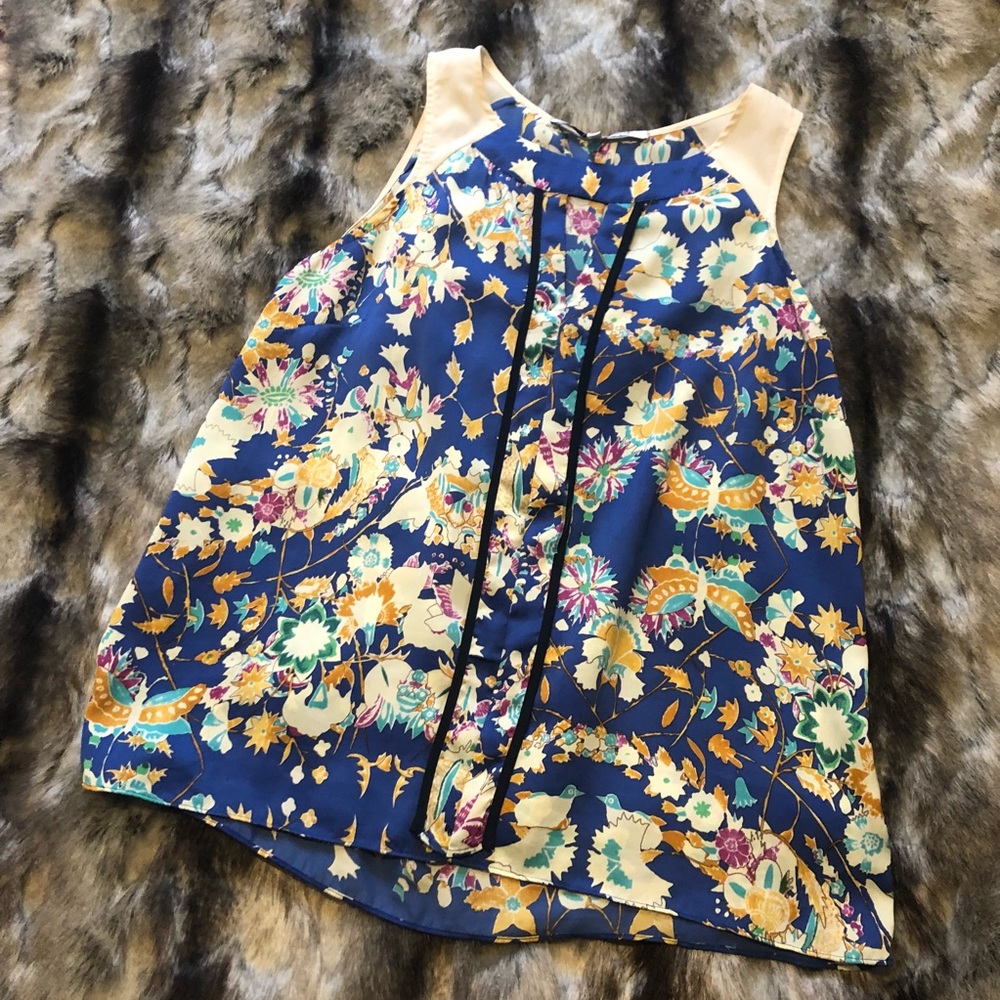 Lydia Floral Print Keyhole Blouse